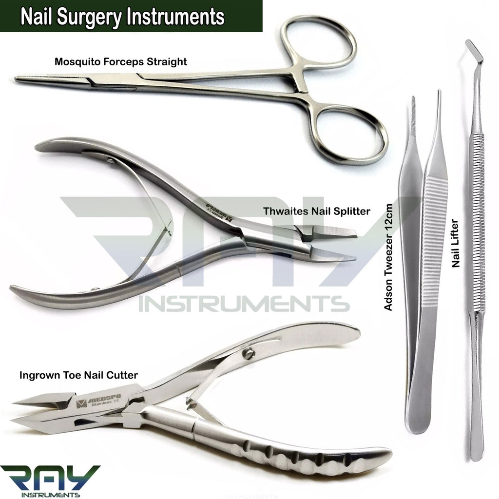Podiatry Nail Surgery Instruments Set for Ingrown Toenails - Manicure Pedicure Tools