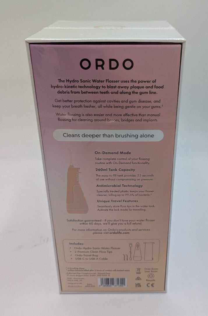 Hydro Sonic Water Flosser - Rose Gold, Powerful Oral Irrigator for Gum & Teeth Cleaning