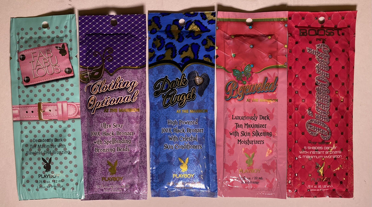 Playboy Bronzers 5-Pack Tanning Sample Lot - Dark & Light Skin Care