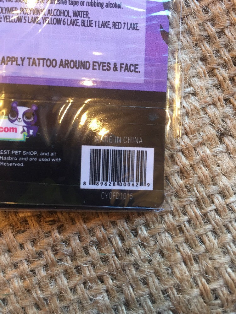 Littlest Pet Shop Glitter Metallic Temporary Tattoos – Pack of 12 Birthday Party Favors