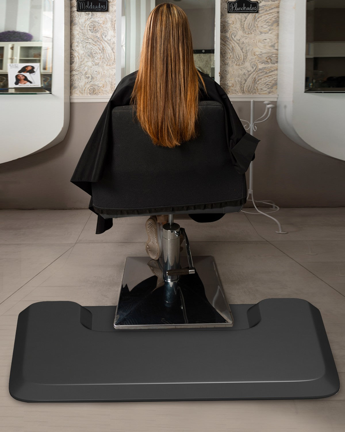 Anti-Fatigue Salon Chair Floor Mat 4x3 ft Non-Slip Waterproof 1/2" Thick