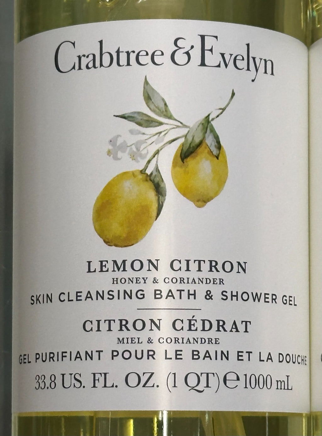 (2-Pack) Lemon Citron Body Wash - Refreshing Bath & Shower Gel 1000ml