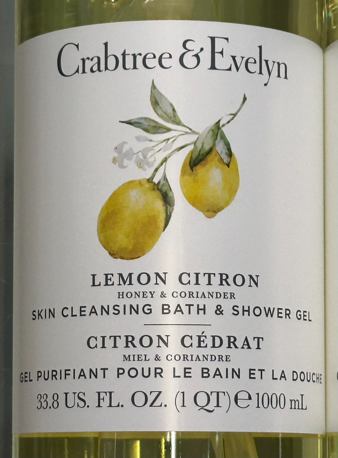 (2-Pack) Lemon Citron Body Wash - Refreshing Bath & Shower Gel 1000ml