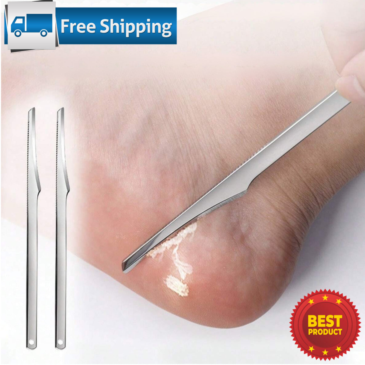 2-Pack Foot Heel Scraper Callus Remover for Pedicure & Foot Care