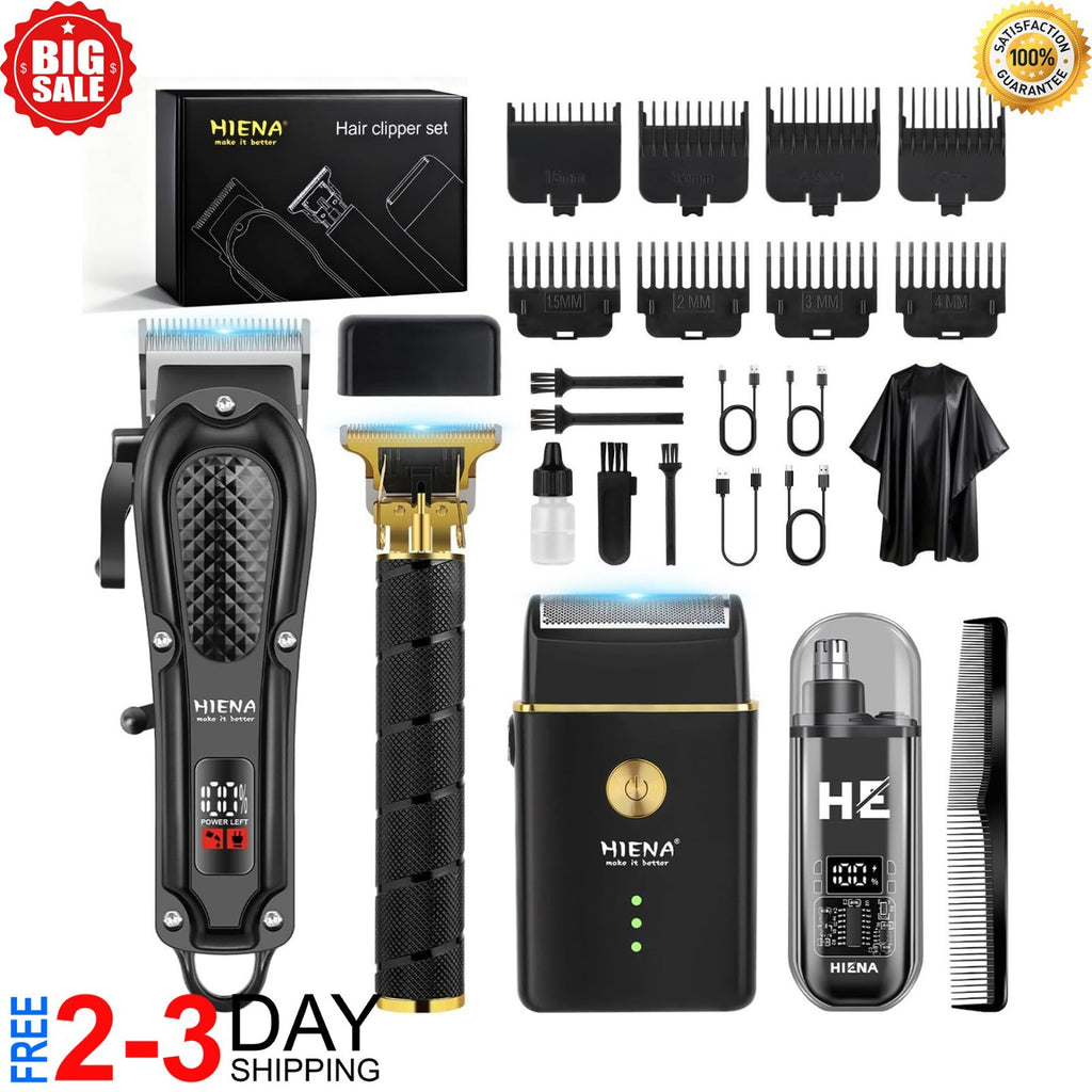 Professional Hair Clipper Set for Men with Beard Trimmer & Accessories
