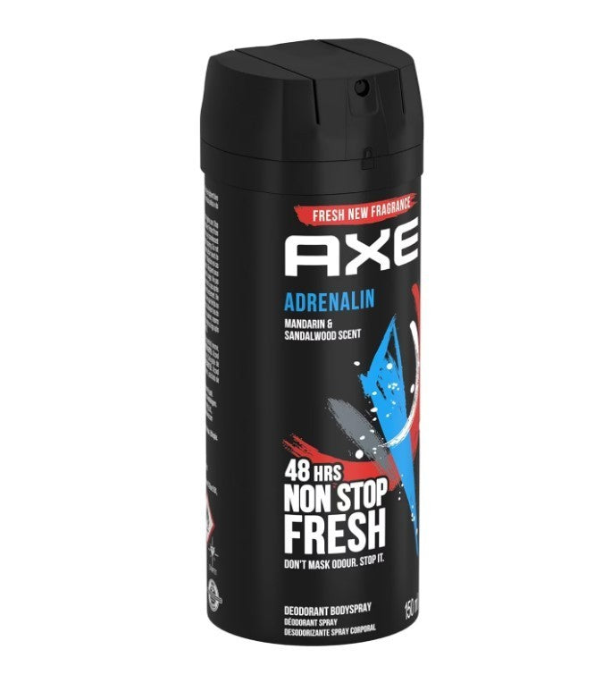 Men's Deodorant Body Spray 3 Pack - Axe Adrenalin 150ml