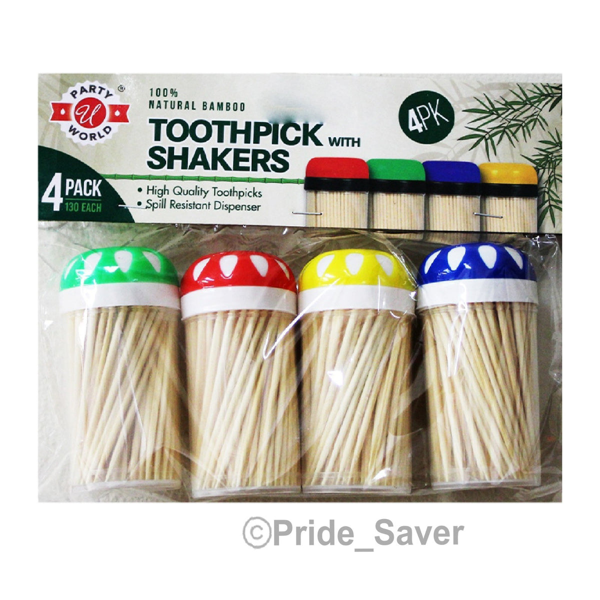 Eco-Friendly Bamboo Toothpicks with Spill-Resistant Shakers - 520 Pieces Set