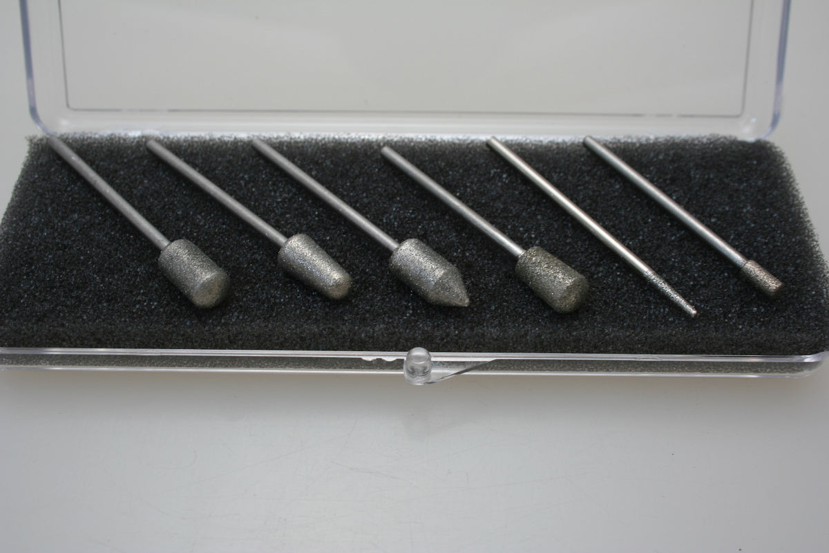 Diamond Burs Kit of 6 Assorted Shapes for Nail & Foot Care - Podiatry Tools