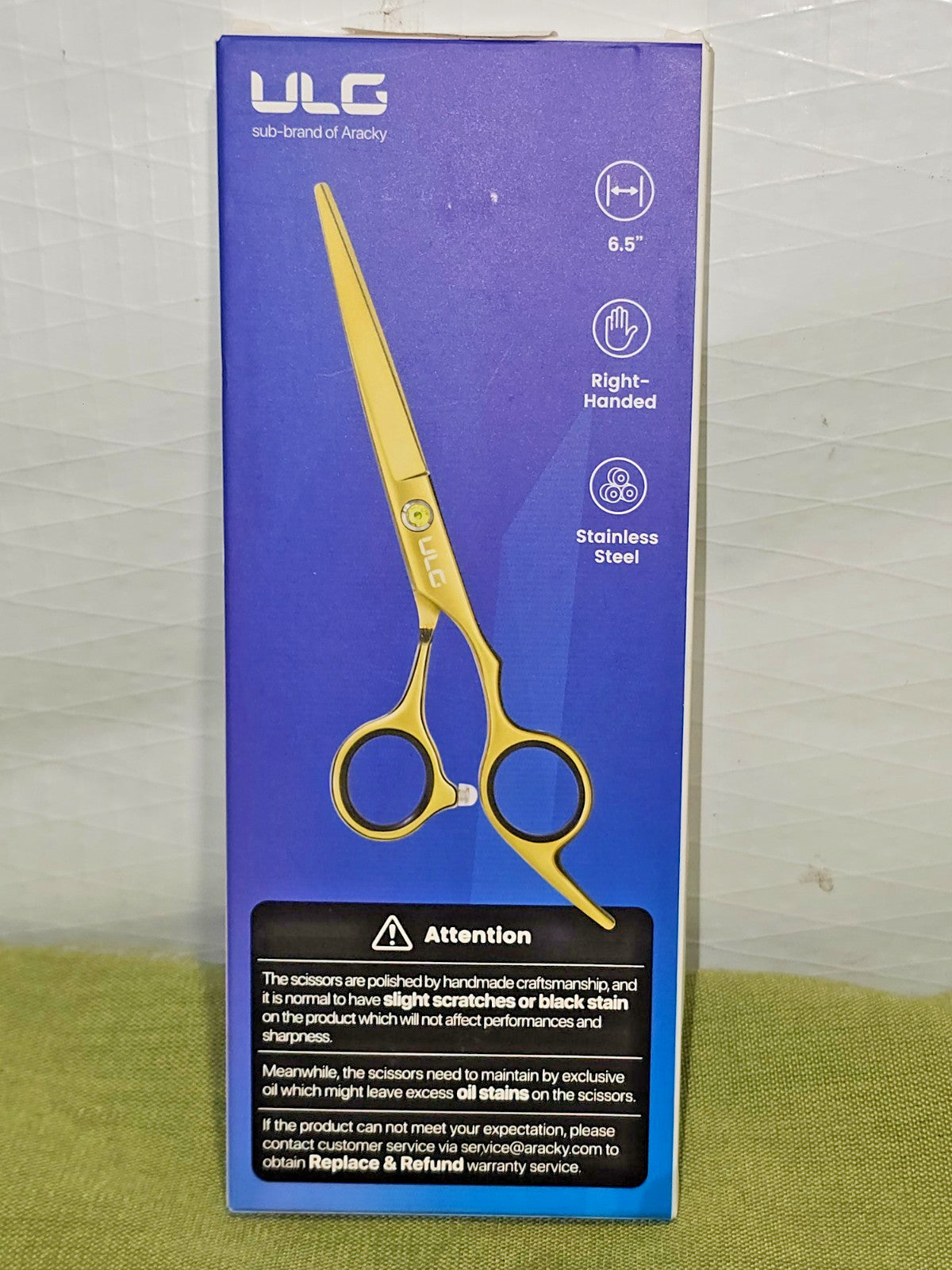 Professional Hair Cutting Scissors 6.5 Inch Barber Shears Gold