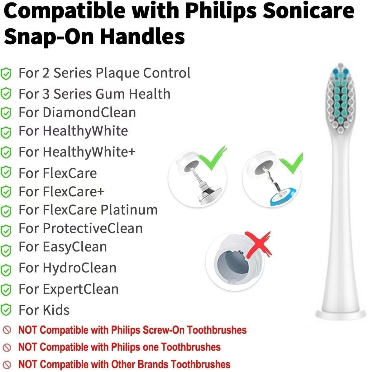 Replacement Toothbrush Heads for Phillips Sonicare - Various Pack Sizes