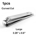 Stainless Steel Nail Clippers Set with Straight & Curved Cutters – Large & Small, Black & Silver