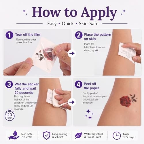 Temporary Tattoo Kit with 24 Pens, 50 Stickers & 82 Stencils for Teens