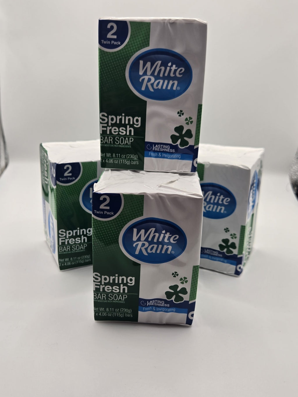 Moisturizing Bar Soap - Spring Fresh White Rain 8 Bars 4 Pack