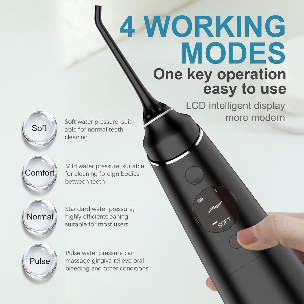 Cordless Water Flosser Dental Irrigator with 4 Modes 280ML Rechargeable