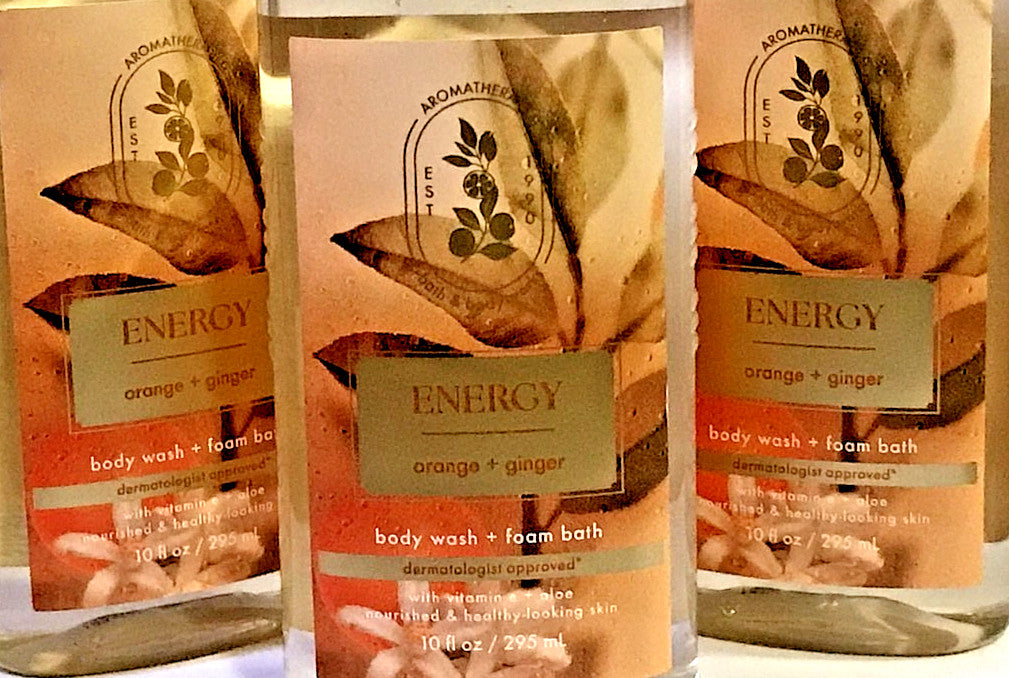Orange Ginger Body Wash - Aromatherapy Shower Gel 10 oz for Energy