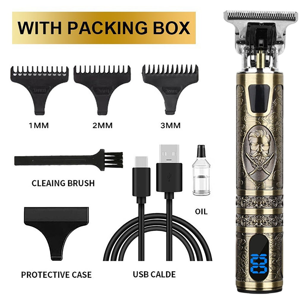 Cordless Men’s Hair Clippers & Beard Trimmer Set with Titanium Blades