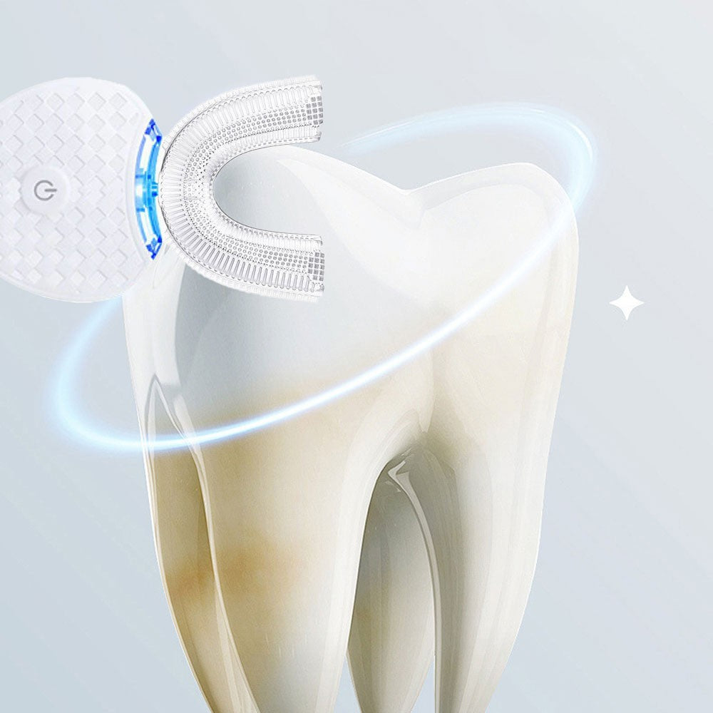 360° U-Shaped Sonic Electric Toothbrush with Blue Light for Adults