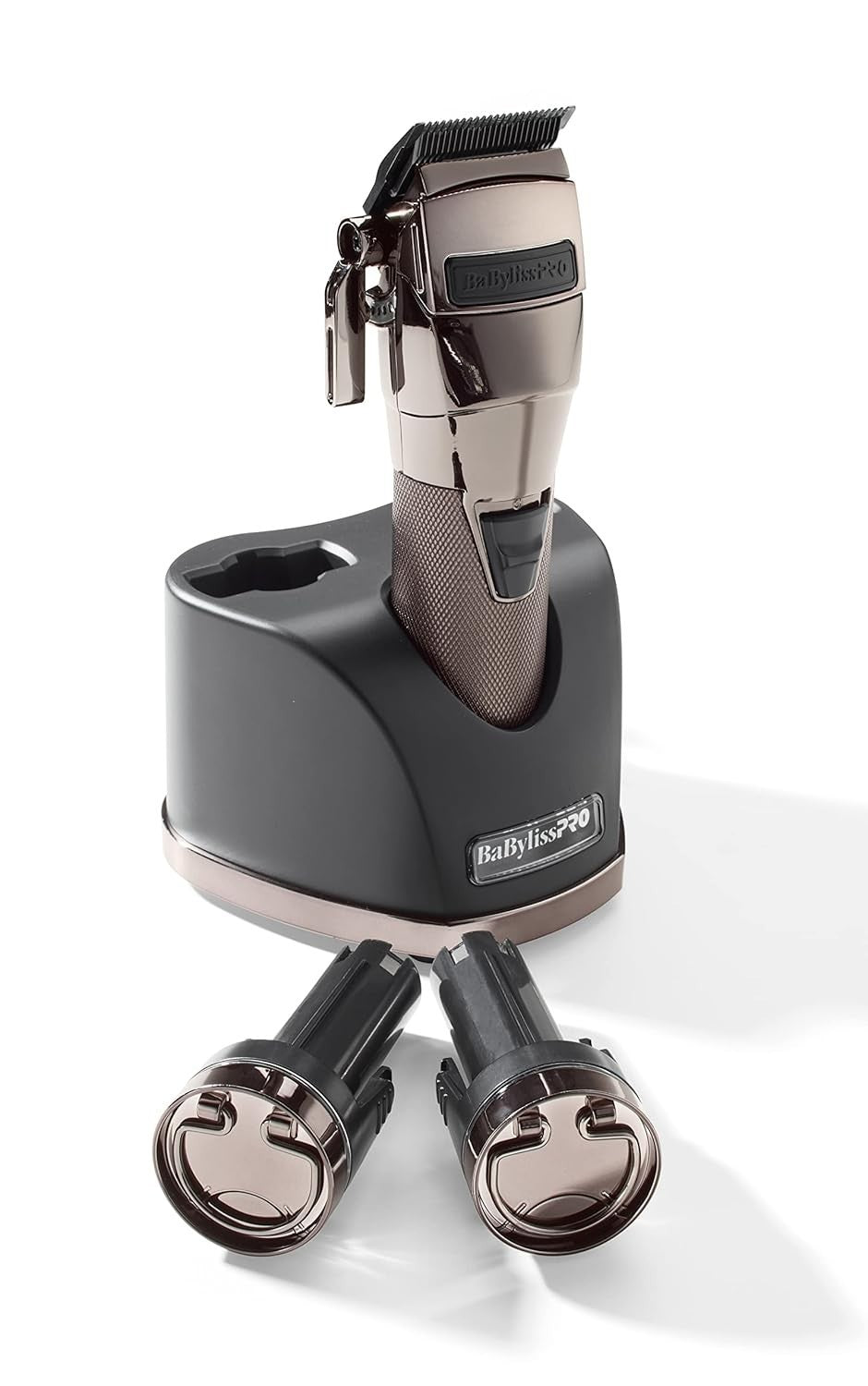 Dual Battery Cordless Hair Clipper with 8 Guide Guards & Free Spray