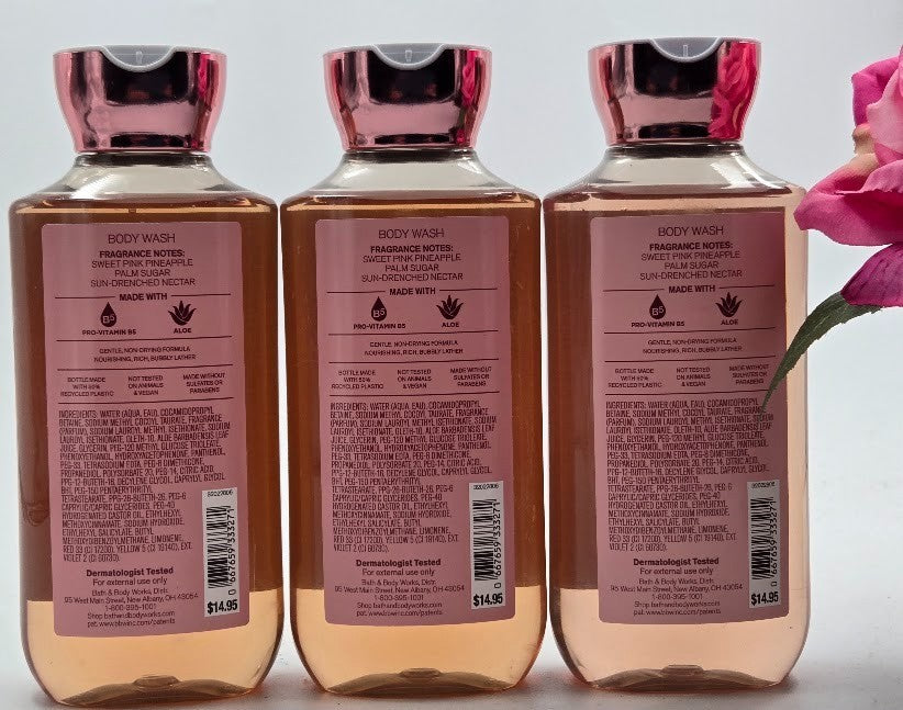 Bath & Body Works Costa Rica Shower Gel Set - Pink Pineapple 10 oz x 3