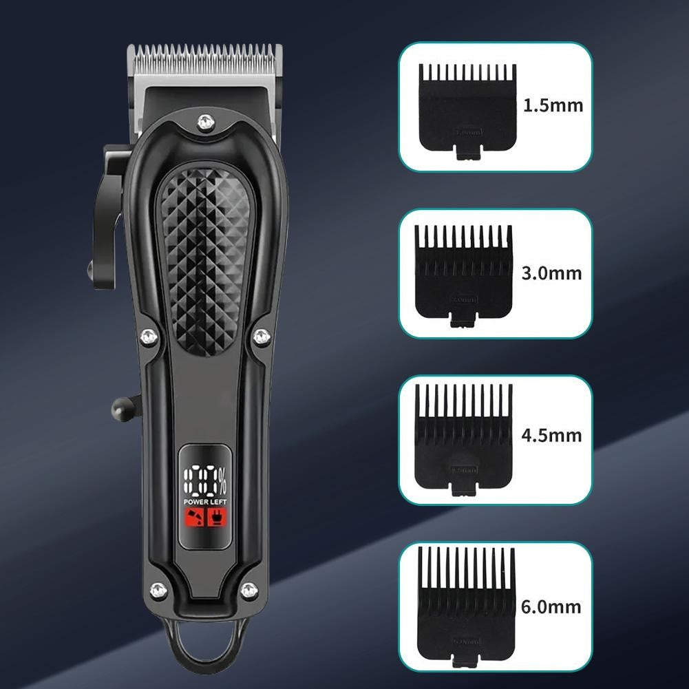 Professional 6-Piece Cordless Hair Clipper Set for Men with Adjustable Blades