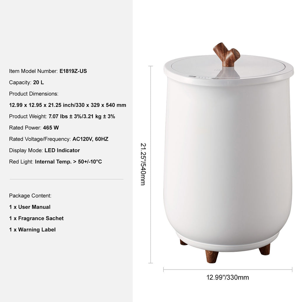 Large Towel Warmer Bucket 20L with LED Light for Bathroom - Fast Heating