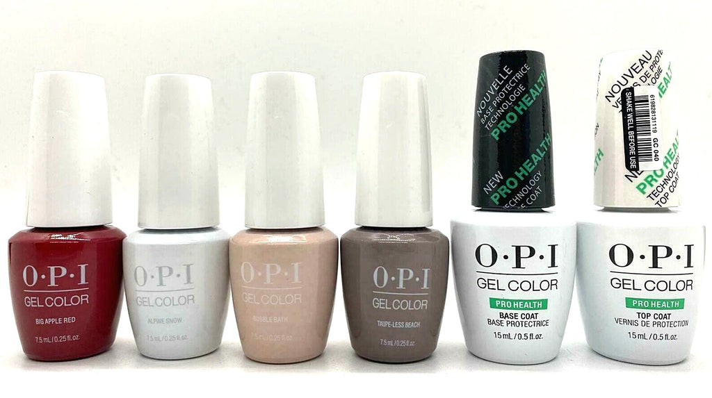 OPI GelColor Nail Polish Trial Kit with Base & Top Coat - 6 Colors