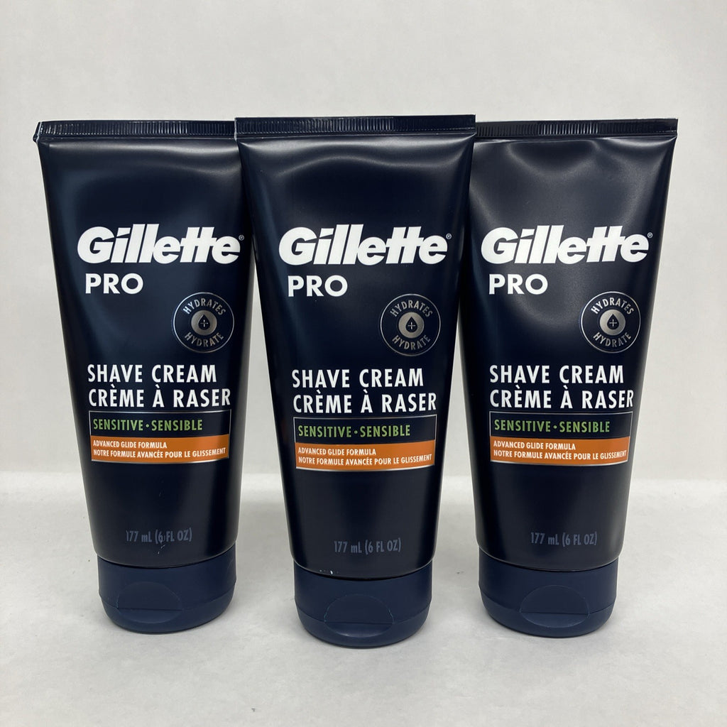 Gillette Pro Sensitive Shave Cream - Advanced Glide Formula, 6 Fl oz, 3 Pack