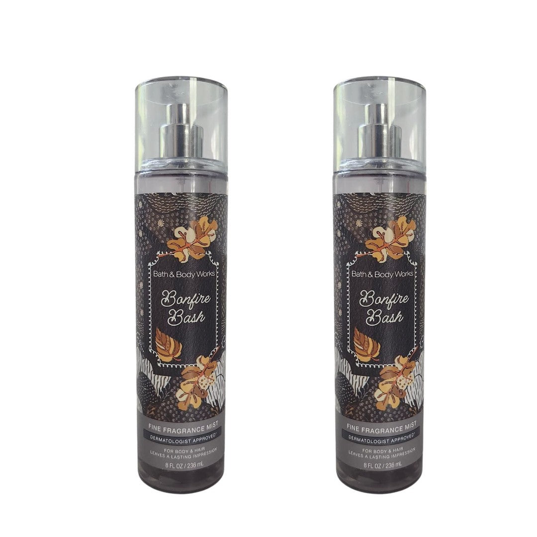 Set of 2 Bath & Body Works Bonfire Bash Fragrance Mists 8 Fl Oz