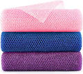 Extra-Long Exfoliating Bath Sponges 3-Pack - Multi-Color Loofahs for Full-Body Cleansing
