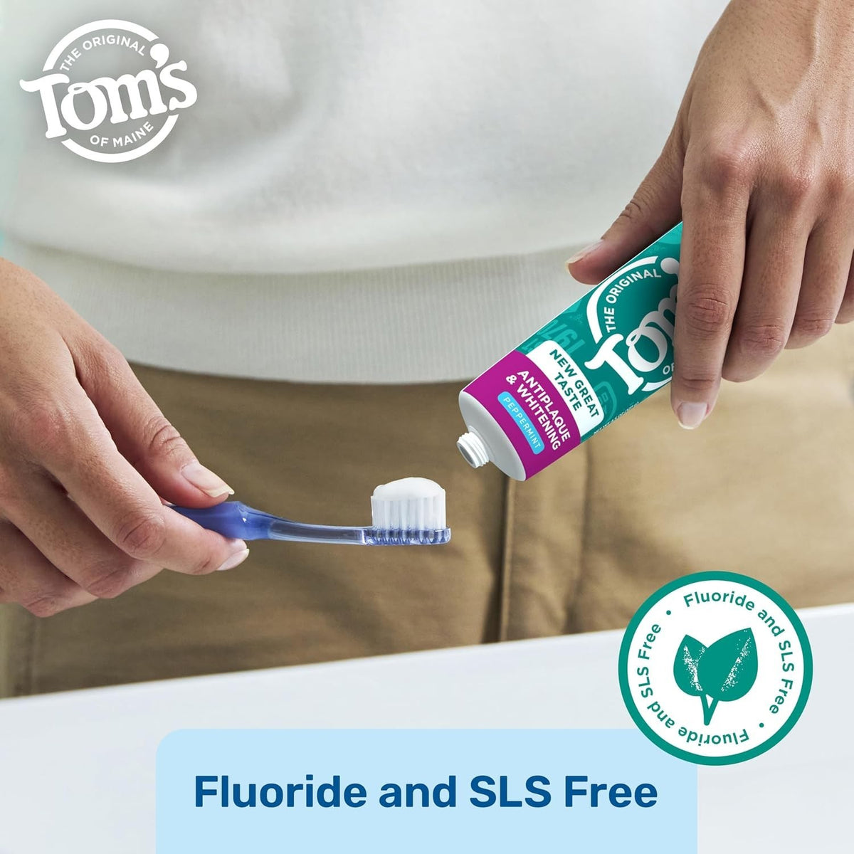 Natural Fluoride-Free Peppermint Toothpaste - Whitens & Fights Tartar, 2 Pack
