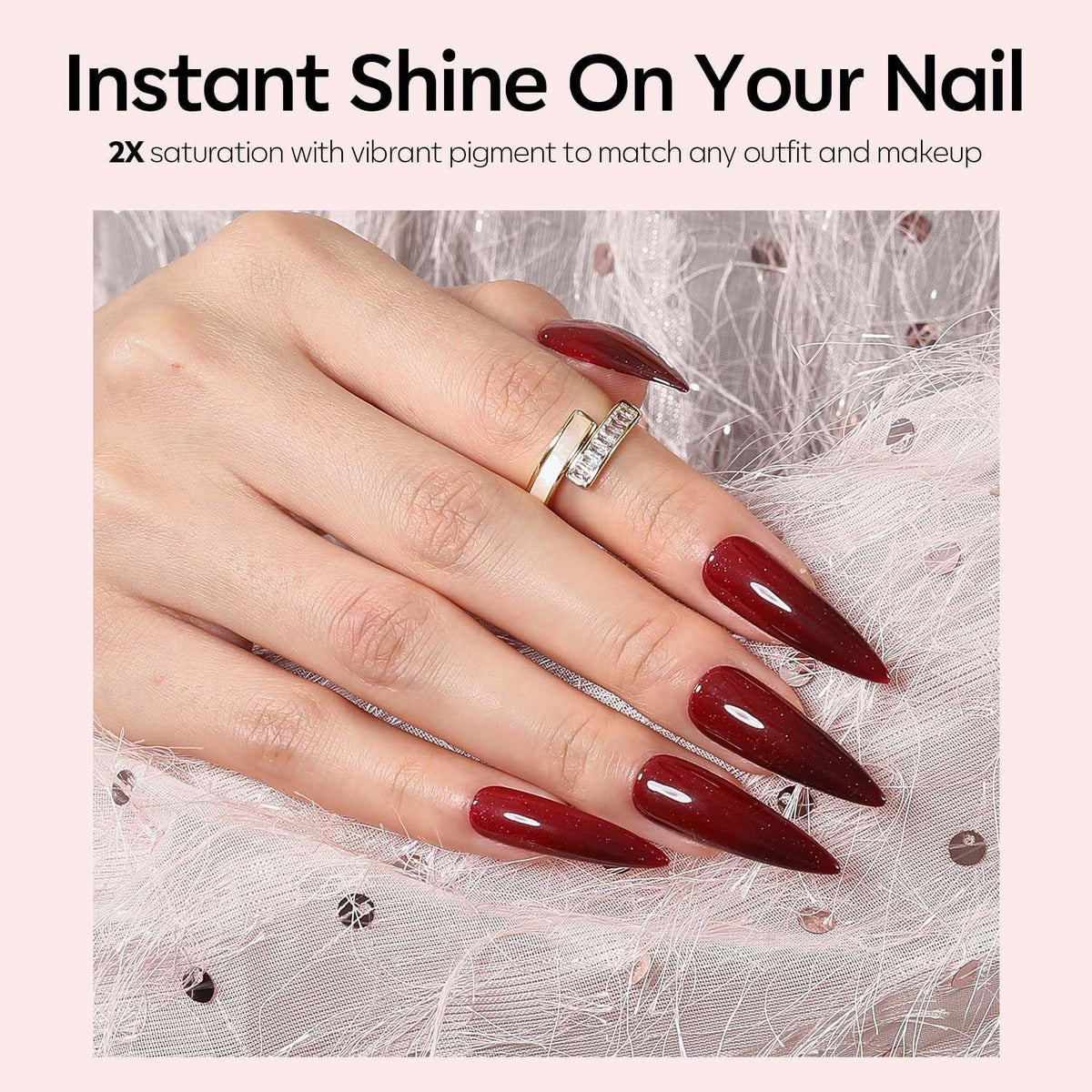 Color Changing Gel Nail Polish Burgundy Wine Shade - Long-lasting, High-gloss
