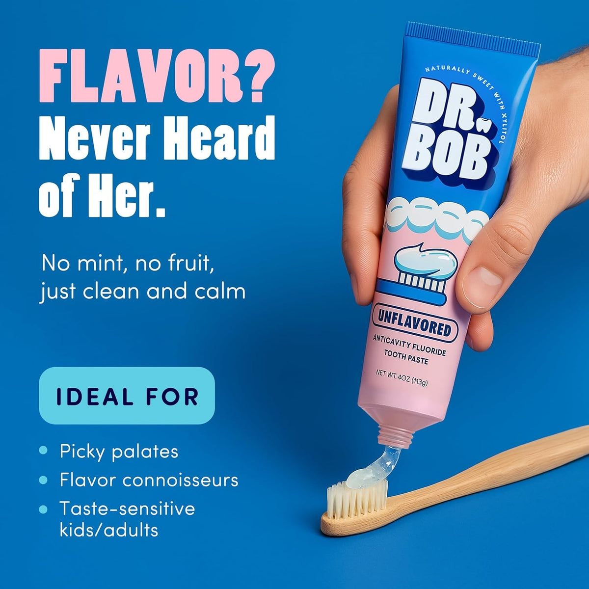 Kids Unflavored Fluoride Toothpaste - Dentist-Recommended for Sensitive Teeth