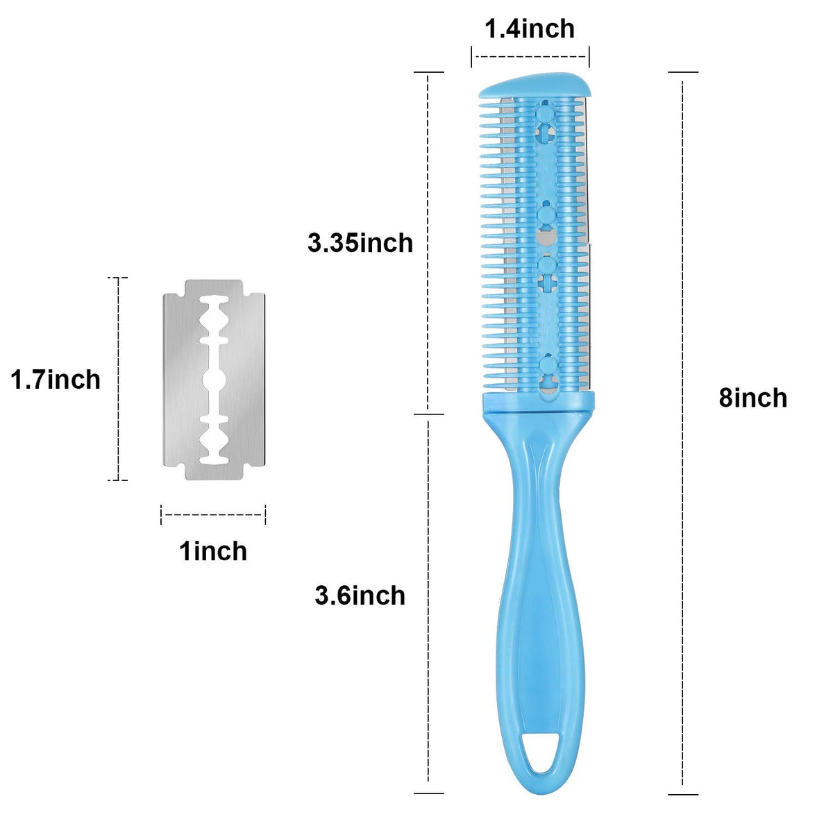 Haircut Razor Comb with Replacement Blades for Styling & Thinning