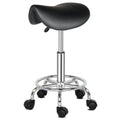 Hydraulic Adjustable Salon Stool with Swivel & Casters - Black
