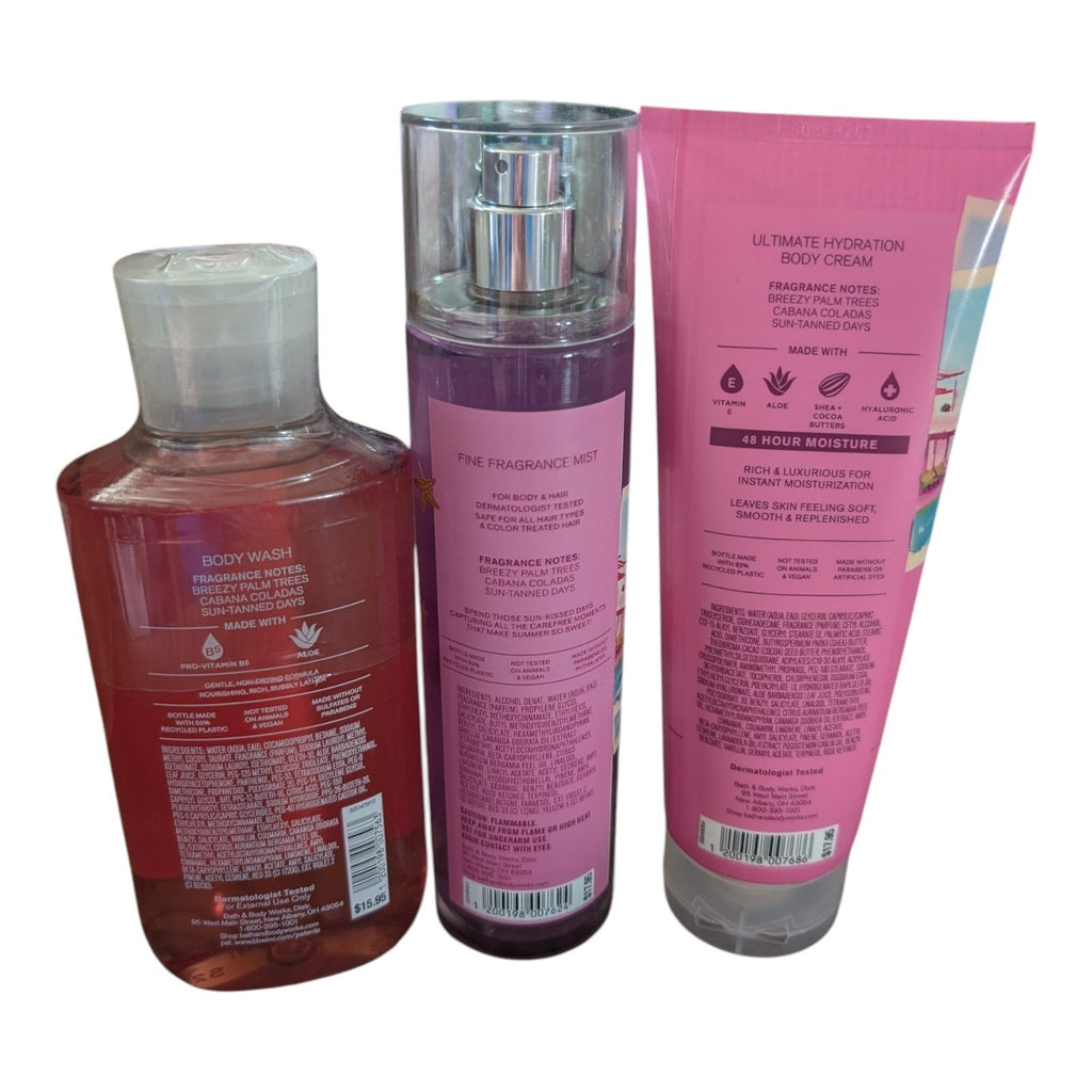 Meet Me In Miami Body Wash Mist & Lotion 3-Piece Set - New