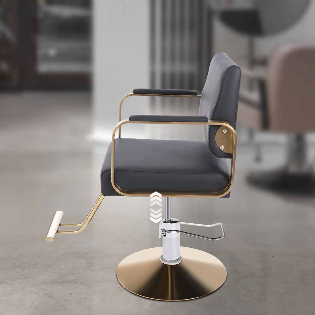 Height Adjustable Salon Chair with Footrest for Hair Stylist & Barber