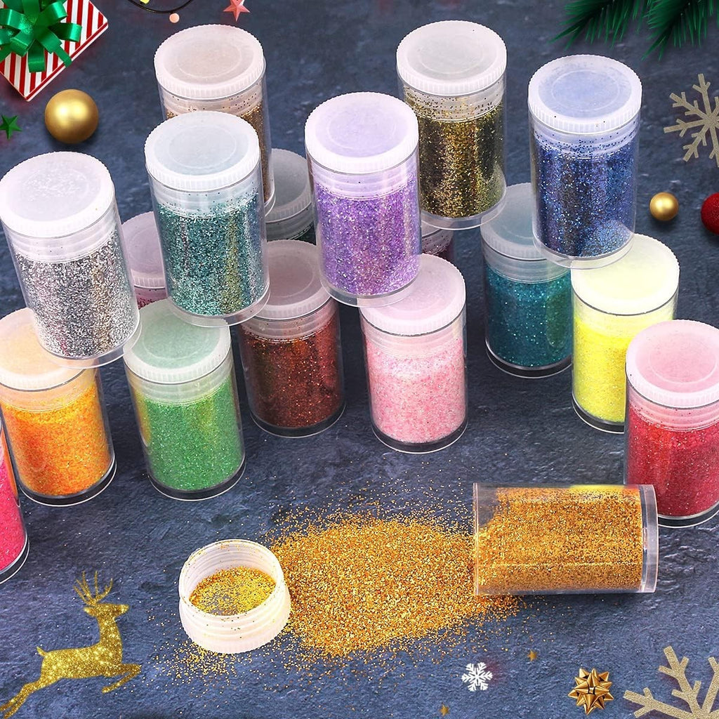 Holographic Glitter Powder Set - 45 Colors Fine Craft and Makeup Glitter