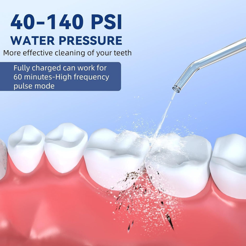 Portable Cordless Water Dental Flosser with 5 Modes, Travel Size, Rechargeable, IPX7 Waterproof