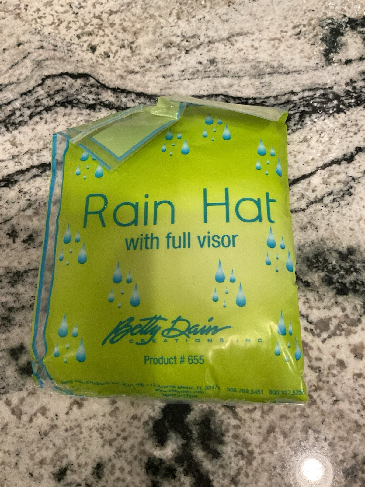 Clear Vinyl Rain Hat with Visor - Pack of 6