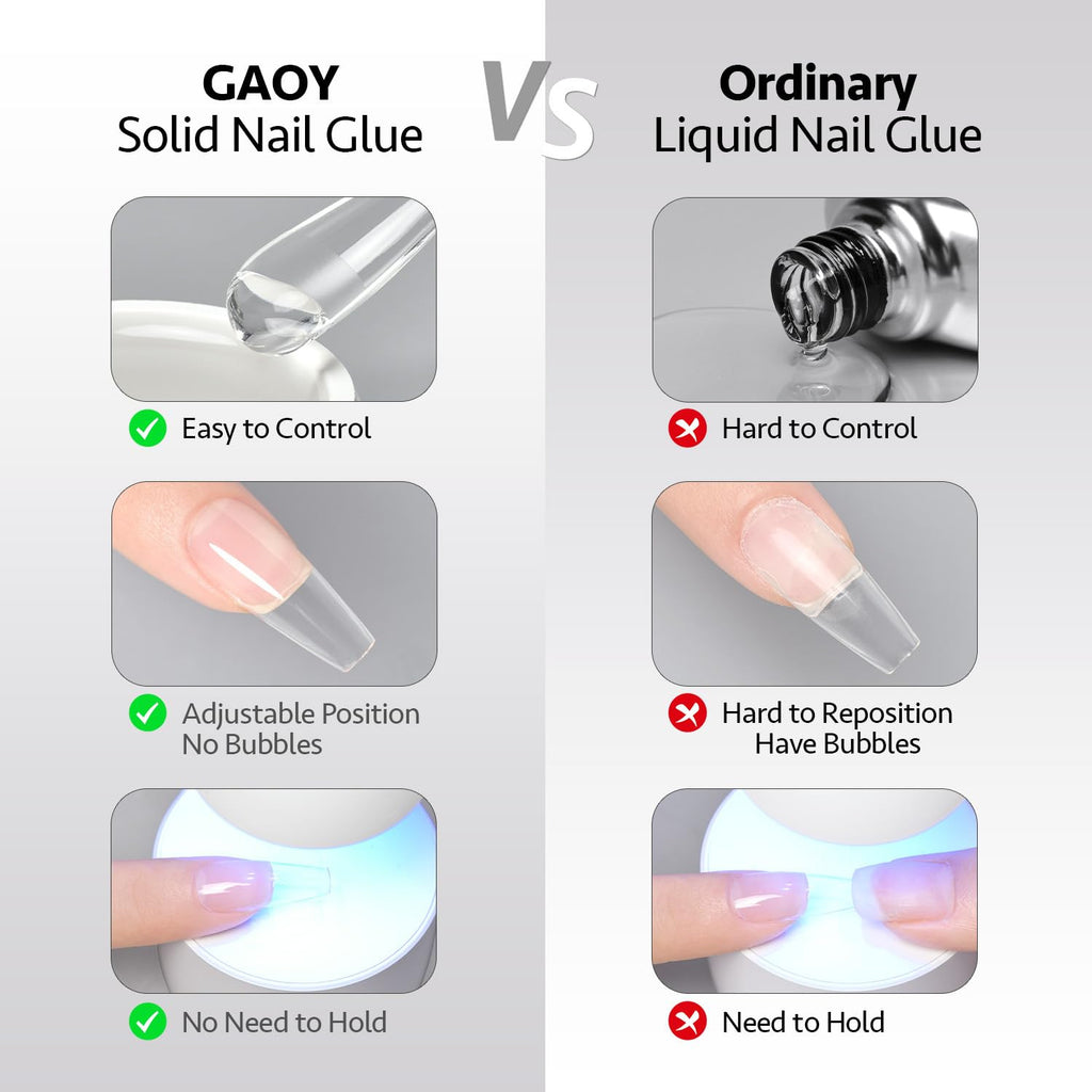 Solid Nail Glue Gel for Tips - Strong 15G Press-On Nail Adhesive