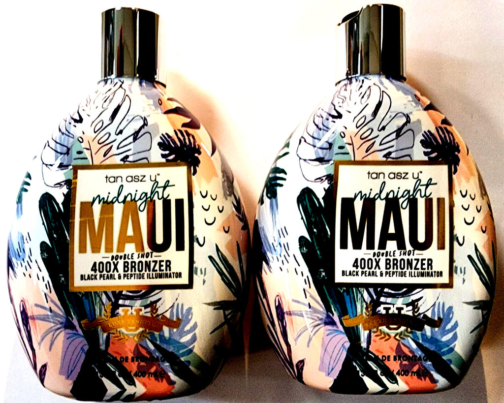 Brown Sugar Midnight Maui Double Shot 400X Bronzer Tanning Lotion 13.5oz - Pack of 2