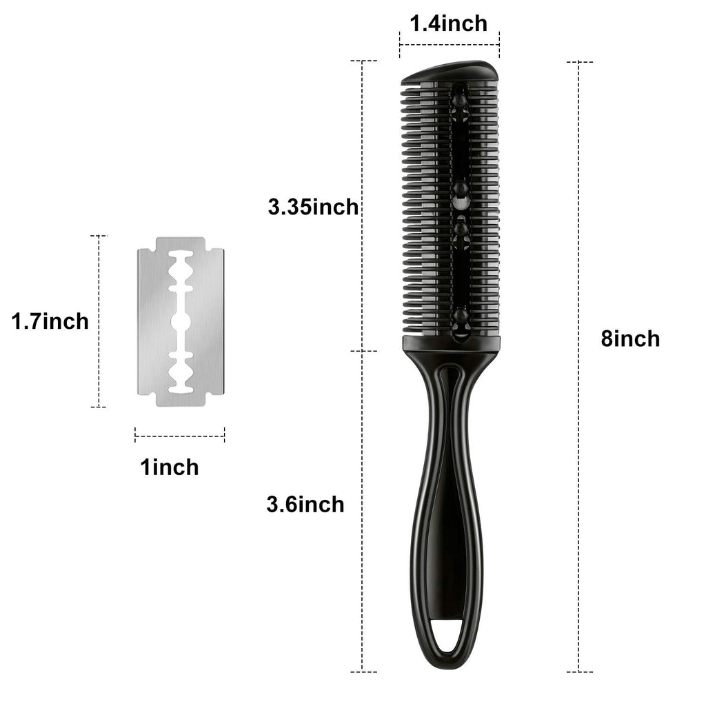 Haircut Razor Comb with 12 Reusable Double-Edge Blades - Hair Cutting Tool