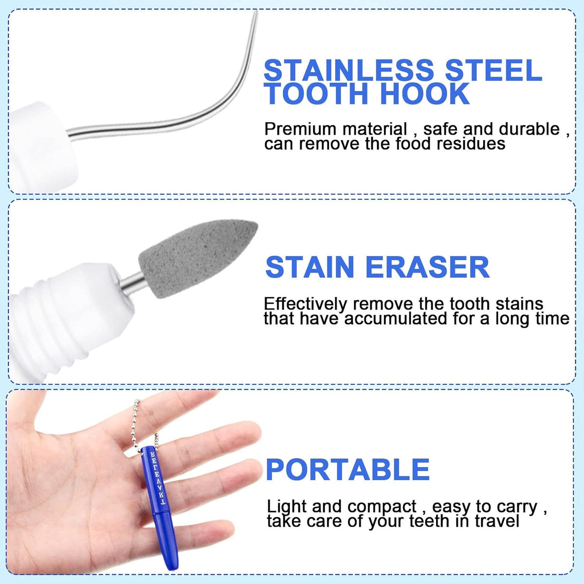 Travel Dental Tooth Picks Holder Set - Reusable Mini Metal Case