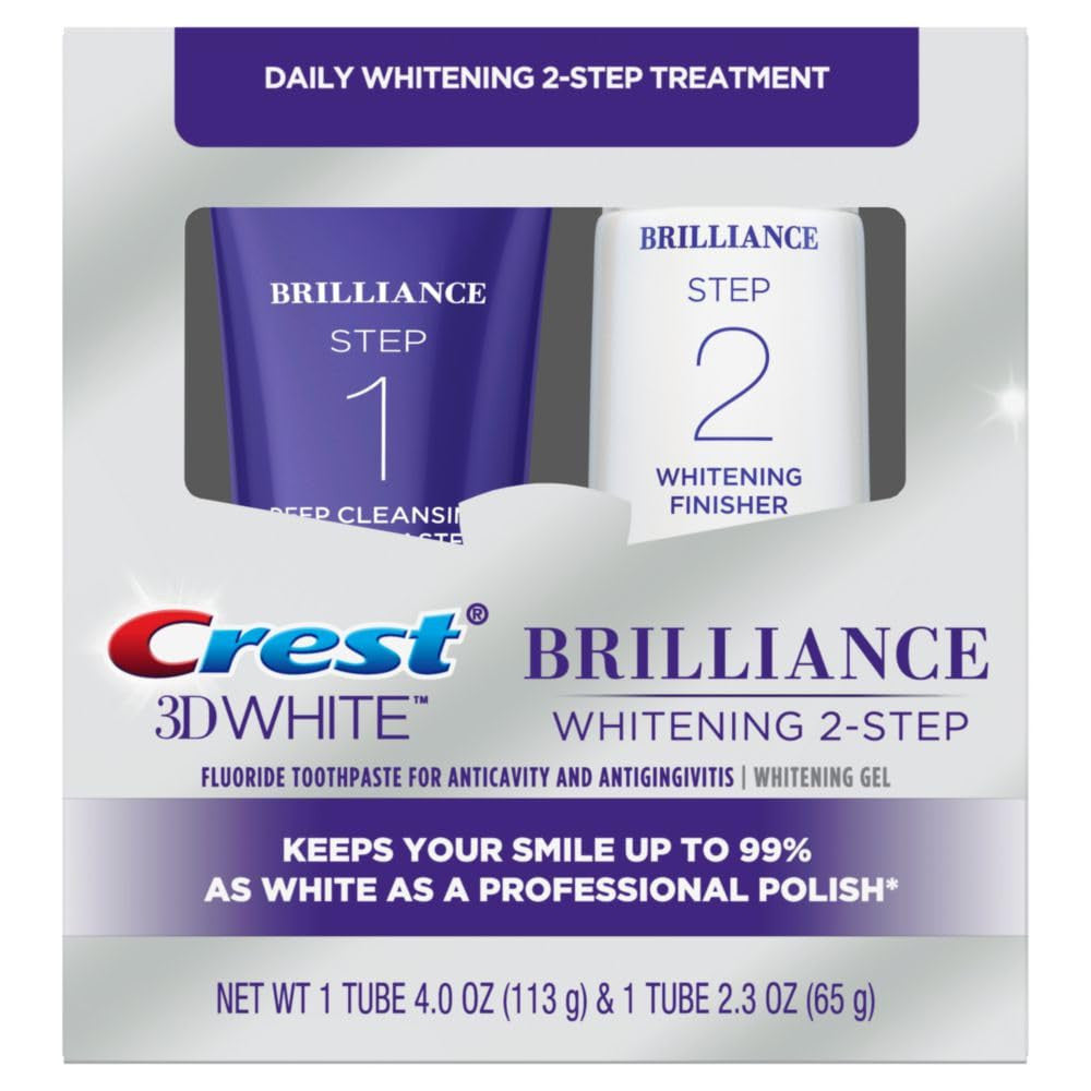 Crest 3D White Brilliance Whitening Kit with Deep Cleansing Toothpaste & Finisher