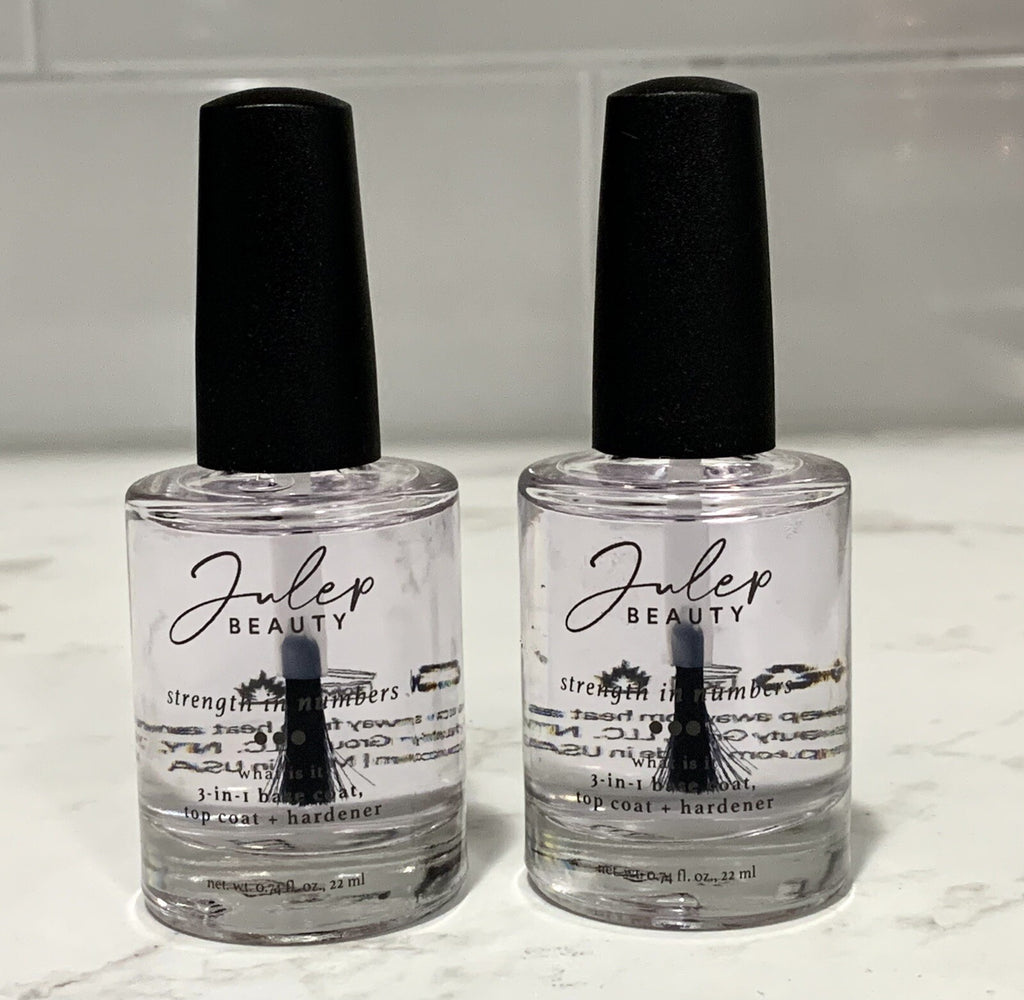Julep Strength in Numbers 3-in-1 Base & Top Coat Nail Hardener - Full Size (Set of 2)