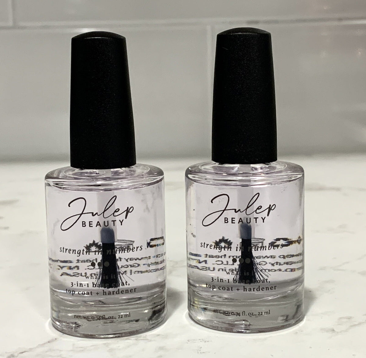 Julep Strength in Numbers 3-in-1 Base & Top Coat Nail Hardener - Full Size (Set of 2)