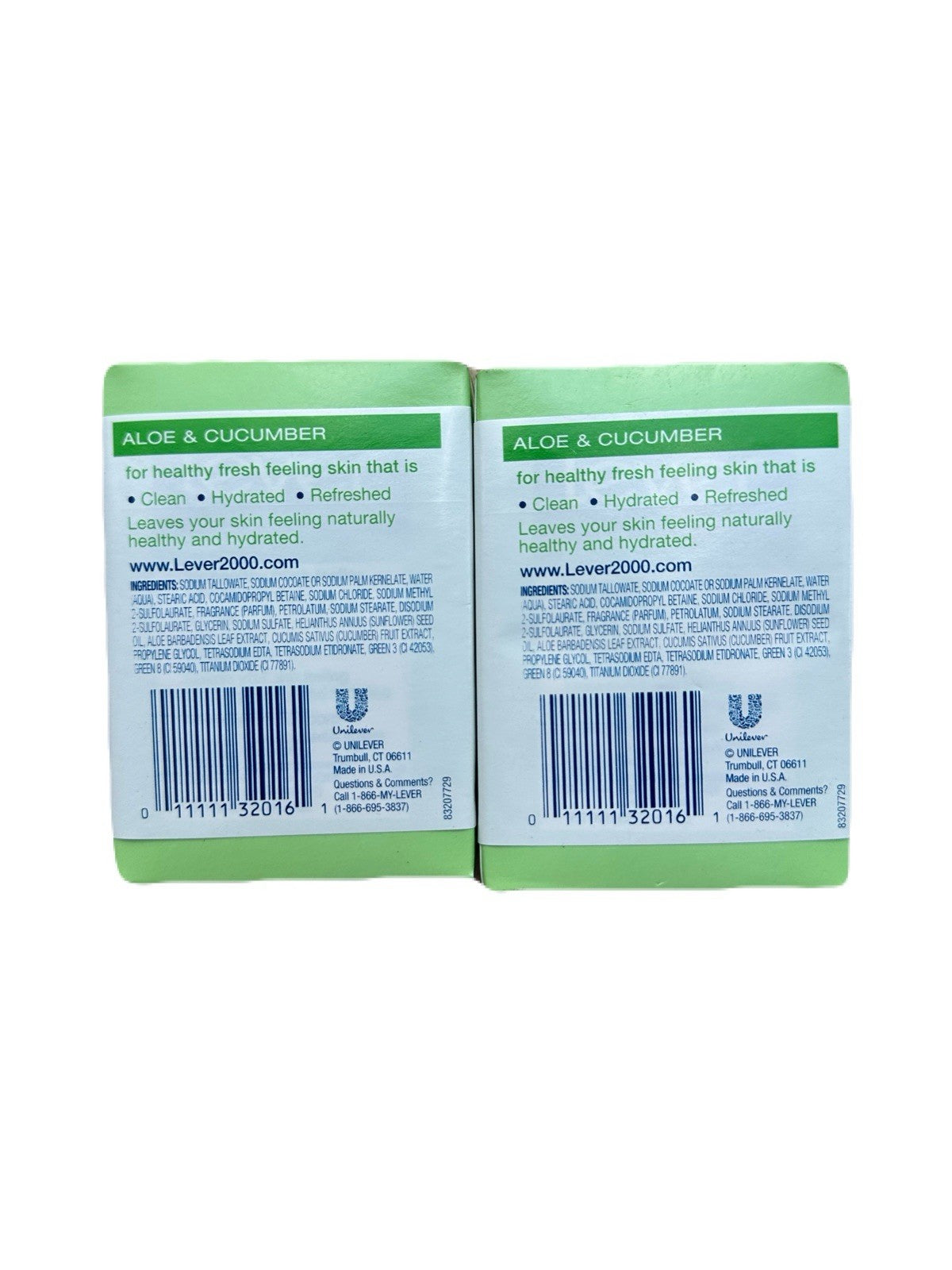 Lever 2000 Aloe & Cucumber Bar Soap - 4 Bars, 4oz Old Formula, Made in USA