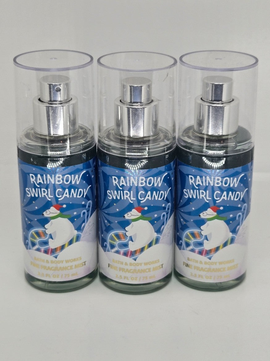 Bath & Body Works Rainbow Swirl Candy Travel Mist Set - 3x2.5oz