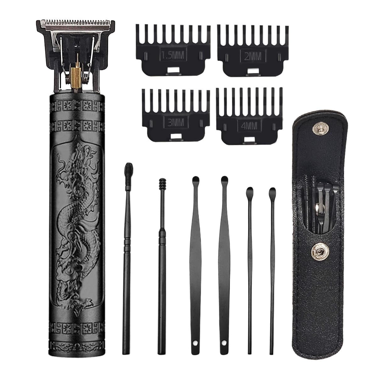 Cordless Travel Hair Clipper Set with Limit Combs & Ear Pickers