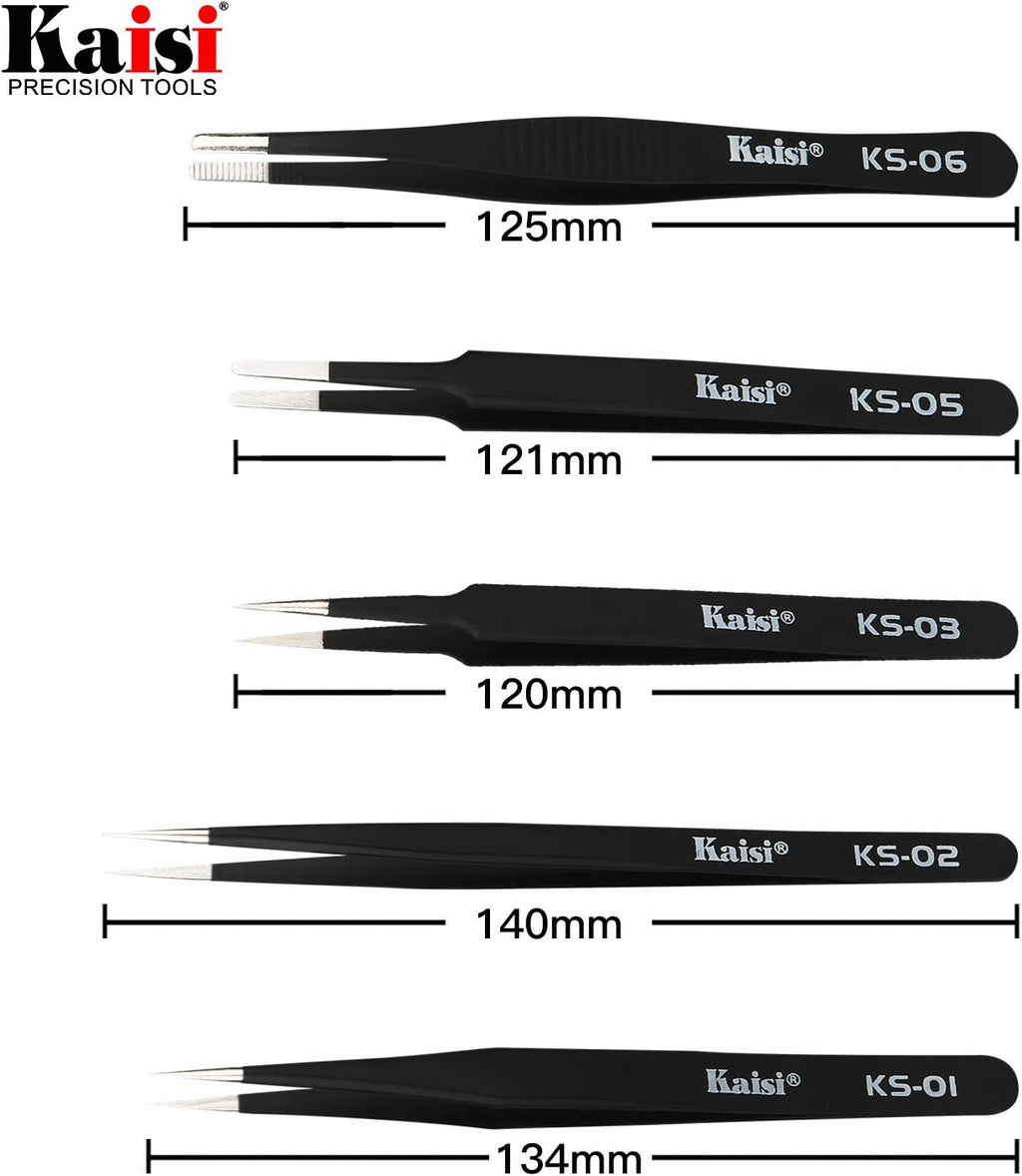 14-Piece Anti-Static Precision Tweezers Set for Electronics & Jewelry